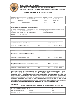 City of Sunland Park Permits  Form