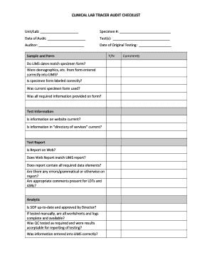 Laboratory Checklist Template  Form
