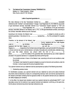 Payment Guarantee  Form