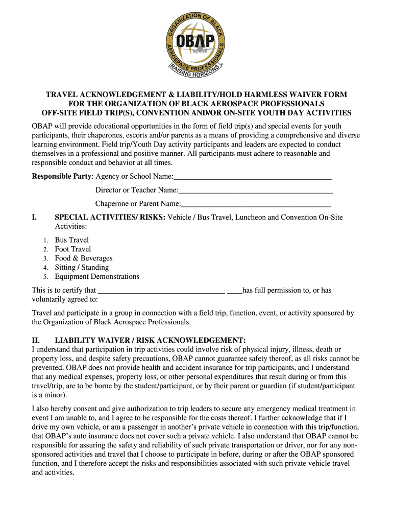Acknowledgement Waiver  Form
