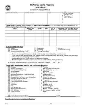 Mckinney Vento Form