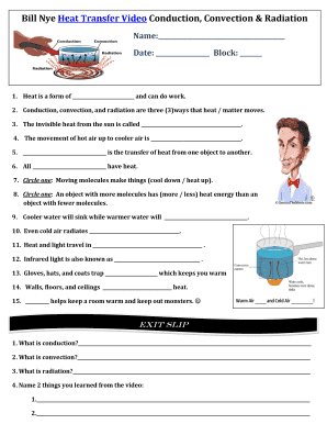 Bill Nye Heat Transfer Worksheet  Form