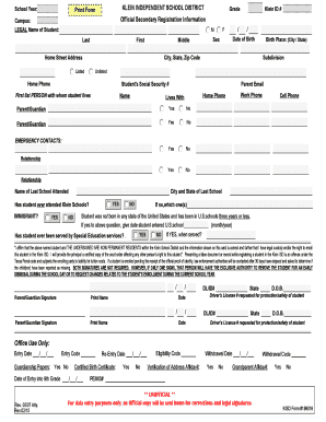 Klein Isd Address Affidavit  Form