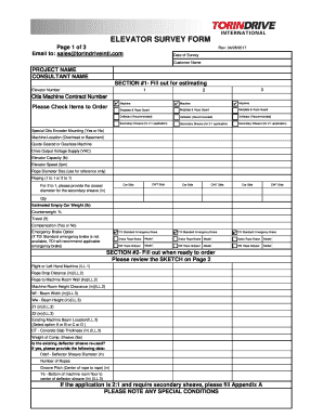 Elevator Maintenance Card  Form