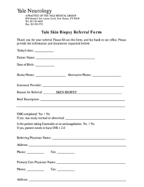 Yale Memory Clinic Referral Form Yale School of Medicine