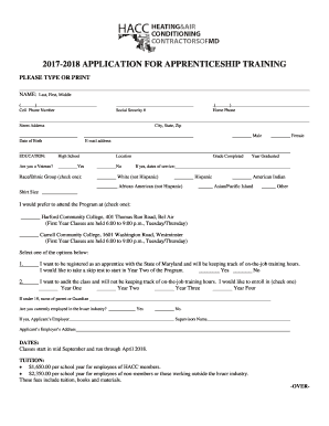 Photography Apprenticeship Form