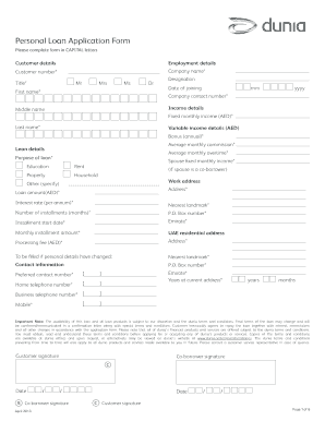 Dunia Finance Loan  Form