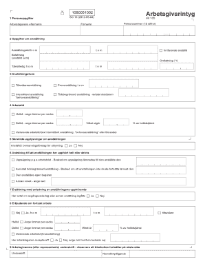 Arbetsgivarintyg  Form