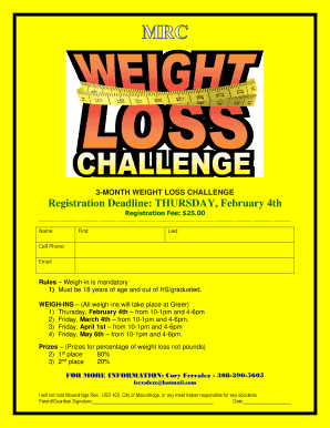 Weight Loss Challenge Rules  Form