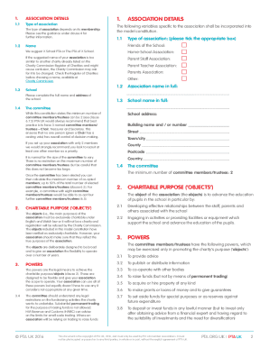 Pta Constitution Template Uk  Form