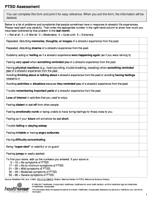 Ptsd Assessment  Form