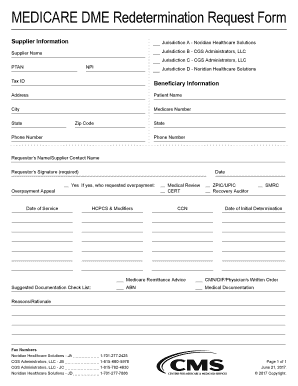 Redetermination Request Form DME All Jurisdiction