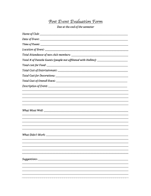 Event Evaluation Form