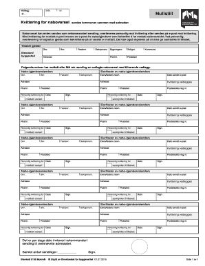 Nabovarsel Skjema  Form