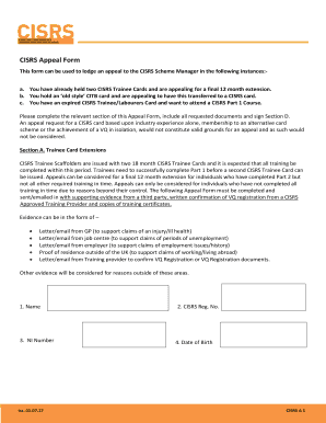 Construction Industry Scaffolders Record Scheme  Form