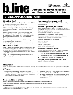 B Line Card  Form