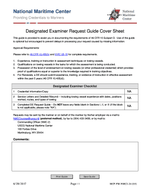 Designated Examiner Uscg  Form