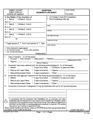 HEARING FLAG SHEET  Form