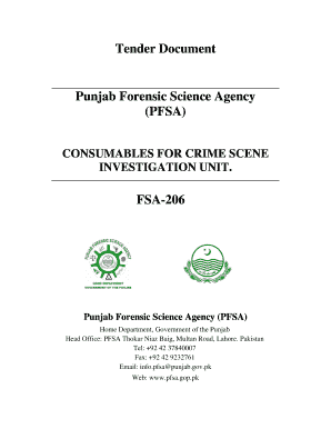Punjab Forensic Science Agency Rules  Form