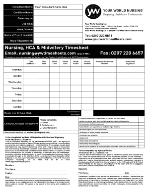 Your World Timesheet  Form