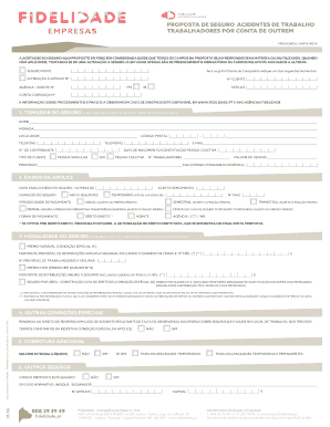 Proposta De Seguro Acidentes De Trabalho Fidelidade  Form