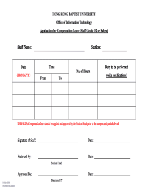 Compensation Leave Form