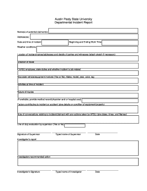 Austin Peaty State University  Form