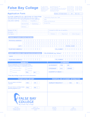 False Bay College Online Application  Form
