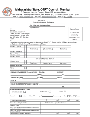Otpt Registration  Form