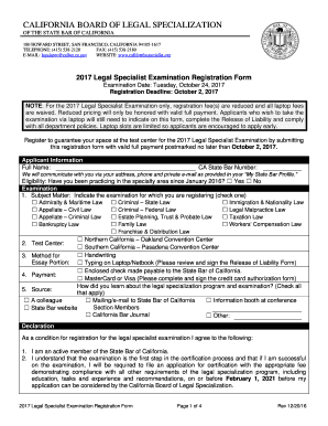  Legal Specialist Examination 2017