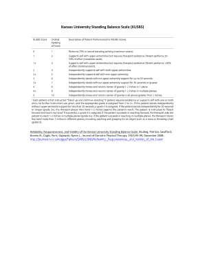 Ku Sitting Balance Scale  Form