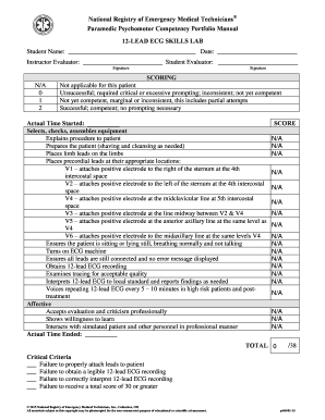 12 Lead Ecg Competency Checklist  Form