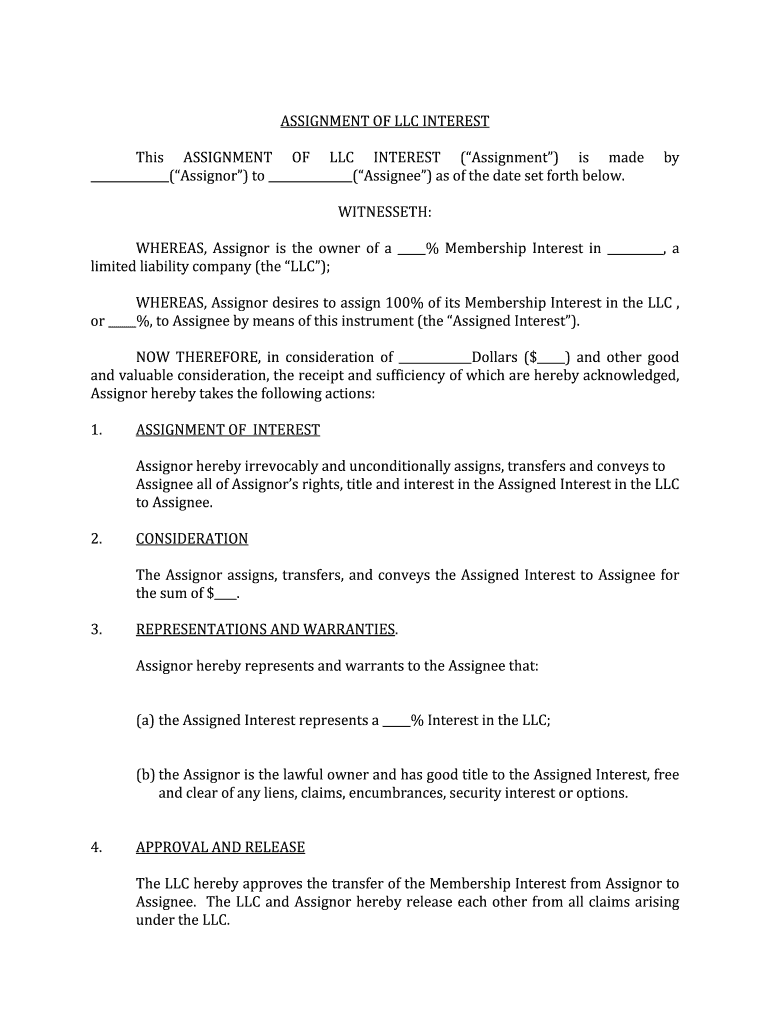 Assignment Blank Form