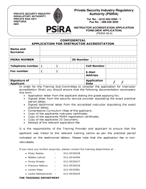 Psira Application Form