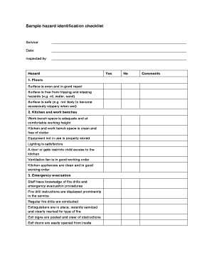 Hazard Identification Checklist DOCX  Form