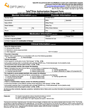 Taltz Prior Authorization Request Form