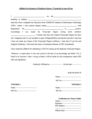 Duplicate Degree  Form