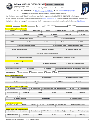 How to File a Missing Persons Report in Indiana  Form