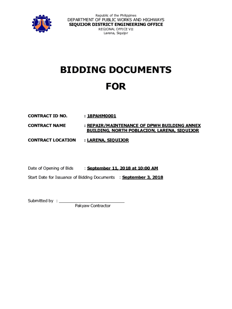 Invitation to Apply for Eligibility and to Bid DPWH  Form