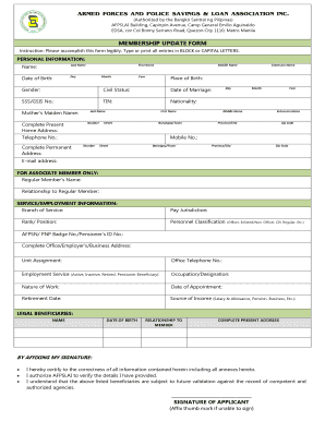 Afpslai Online Registration  Form