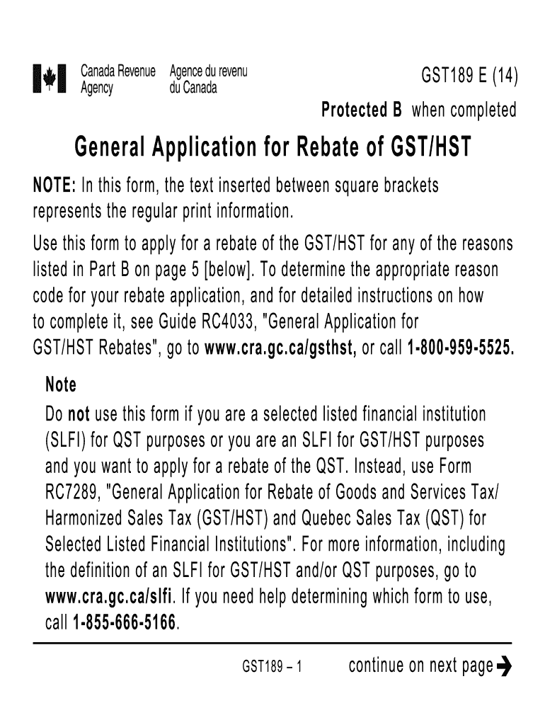  Hst Gst Rebate Form 2014