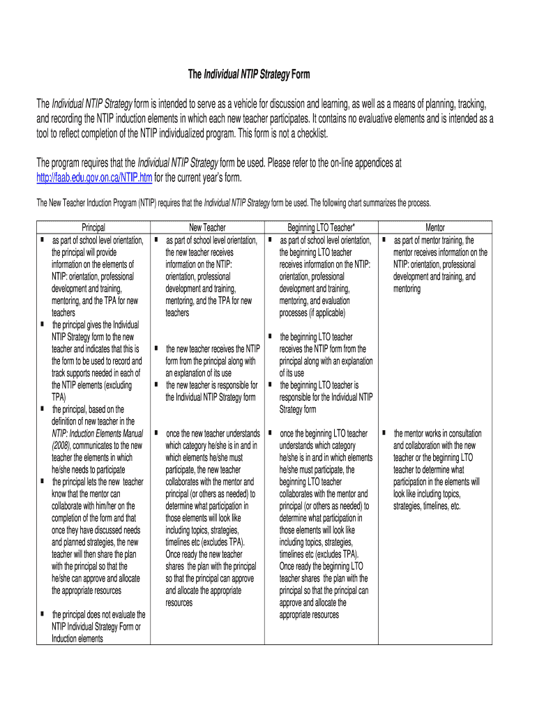 Ntip Strategy Form