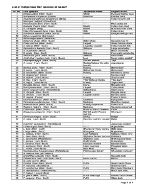 Assamese Local Fish Names  Form