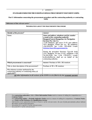 Espd Template  Form