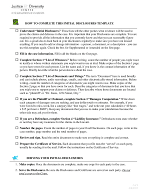 California Initial Disclosures  Form