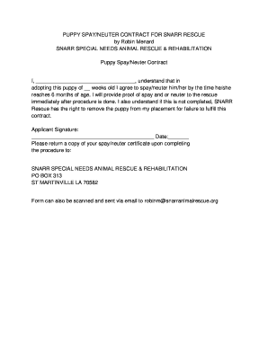 Spay Neuter Contract Template Fill Online, Printable,, 42% OFF