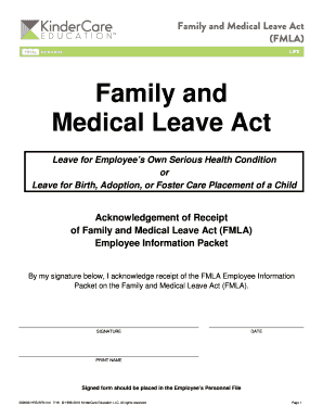 Kindercare Fmla  Form