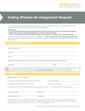 Testing Window Re Assignment Request  Form