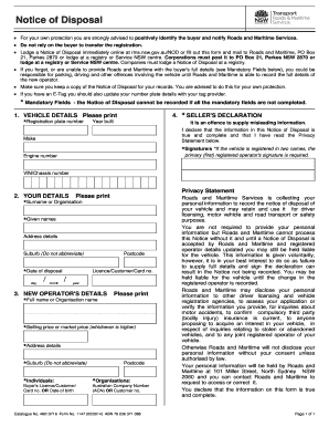 Notice of Disposal  Form