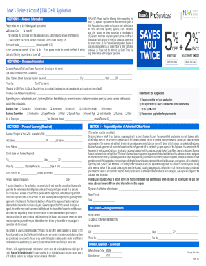 Lowes Business Account  Form